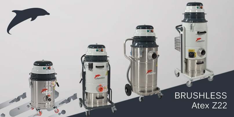 Aspirateurs industriels certifies Atex avec motor Brushless