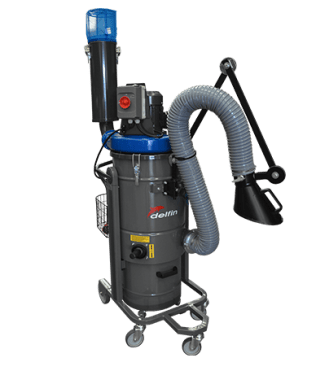 DEPOLVERATORE INDUSTRIALE PER POLVERI SOTTILI E FUMI IN SOSPENSIONE NELL'ARIA CON BRACCIO - EV 420